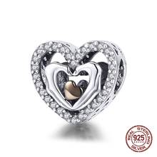 Аутентичные 100% стерлингового серебра 925 пробы в форме сердца Подвески-шармы оригинальный Pandora браслет для женщин ювелирные изделия DIY 2024 - купить недорого