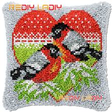 Latch Hook Cushion Cover Birds and Love Needlepoint Kits Chunky Acrylic Yarn Crocheting Pillow Case Arts & Crafts 2024 - buy cheap