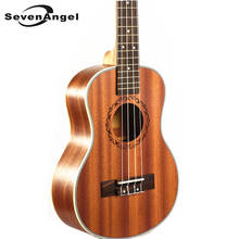 Sevenangel-ukulele elétrico havaiano de 23 pol., placa fretboard de madeira jacarandá com 4 cordas em mogno, com captador eq uke. 2024 - compre barato