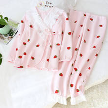 Fdfula pijama de maternidade rosa, pijama para outono e inverno, 2 peças, quente para grávidas 2024 - compre barato