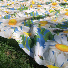 Falda De crepé De crisantemo azul para mujer, falda De tela De crepé De 145x100cm, Popular, en línea, para verano 2024 - compra barato