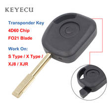 Keyecu-chave de transponder com chip de vidro 4d60, para jaguar s tipo 2000-2008, x tipo 2002-2008, xjr xj8 2004 2005 2006 2007 2008 2024 - compre barato