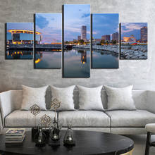 Modern Canvas Art Wall Pictures For Living Room 5 Pieces Modular city view Pictures Home Decoration 2024 - buy cheap