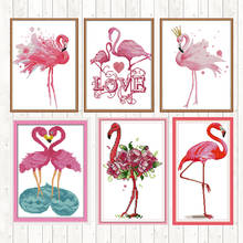 Flamingo Series Cross Stitch Patterns 14ct Printed Fabric 11ct Counted Cross Stitch Kits for Embroidery Kits DIY Needlework Kits 2024 - buy cheap