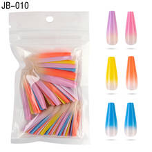 New 20/30/50pcs Gradient Nails Art Artificial Long Ballerina Fake Nail Tips Press on Coffin Pink Purple Display Set Decorations 2024 - buy cheap