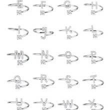 Новые модные регулируемые складные A-Z с 26 буквами, оригинальные крошечные кольца с сердцем для женщин, золотые свадебные кольца с кристаллами, ювелирные изделия 2024 - купить недорого