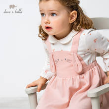 DBM16332 демисезонное лоскутное платье для маленьких девочек с милым рисунком Дейва Беллы детское вечерние ное вечернее платье Детская одежда в стиле "Лолита" 2024 - купить недорого