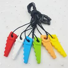 5pcs Baby Silicone Teether Kids Zigzag Saw Chew Necklace Sensory Chewy Pendant Oral Motor Toy ADHD Therapy Tool for Autism gift 2024 - buy cheap