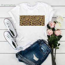 Camiseta Vintage con estampado de leopardo para mujer, remera harajuku kawaii para mujer, camisetas tumblr de alta calidad 2024 - compra barato