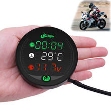 Para honda cb650f vt1100 grom msx125 msx 125 universal motocicleta multi-função led digital voltímetro relógio medidor termômetro 2024 - compre barato