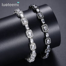 LUOTEEMI Trendy Tennis Bracelet Square Cubic Zirconia Fashion Jewelry for Women Dating Party Christmas Daily-life Gifts Pulseira 2024 - buy cheap