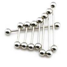 50pcs/lot Industrial Barbells Stainless Steel Straight Barbell Tongue Bars Nipple Rings Body Piercing Barbell Jewelry 14g 2024 - buy cheap