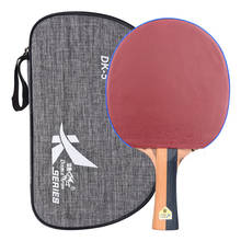 7-plys raquete de tênis de mesa de madeira dupla dk5, raquete de pingue-pongue com punho flare com bolsa de textura de esmalte 2024 - compre barato