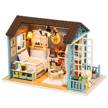 Casa de bonecas em miniatura, casa de bonecas com móveis, casa de madeira, brinquedo para crianças, presente de aniversário 2024 - compre barato