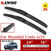 Kawoo-limpador de borracha natural para para-brisa, para hyundai, creta ix25, 2014, 2015, 2016, 2017, 2018 2024 - compre barato