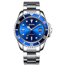 DOM-Reloj de pulsera mecánico de lujo para hombre, deportivo, de acero inoxidable, azul, resistente al agua 2024 - compra barato