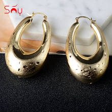 Sunny jewelry 2021 nova moda cobre hoop brincos para as mulheres oco grande estilo de alta qualidade para presentes festa casamento na moda 2024 - compre barato