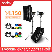 Godox-Luz LED VL150 para vídeo, 150W, 5600K, salida continua + 70x100cm, Softbox de rejilla + soporte de luz de estudio de 2,8 m 2024 - compra barato