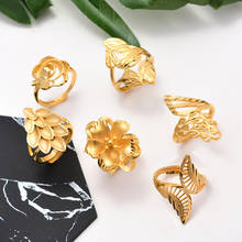 24k 6 estilos de joias de casamento anéis de cor dourada para mulheres homens charme phoenix cauda borboleta anéis presente moda dubai joias douradas 2024 - compre barato