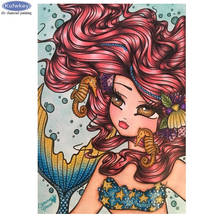 5D DIY Diamond Painting Cartoon mermaid girl picture Diamond mosaic Full square/round Diamond Rhinestone Embroidery Sale 2024 - buy cheap