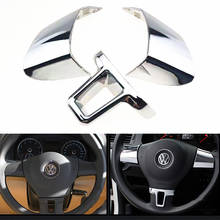 car styling for Volkswagen Golf 6 MK6 Polo MK5 2009 2010 2011 Polo steering wheel Chrome  car accessories 3 pcs 2024 - buy cheap