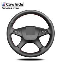 Handsewing Black Genuine Leather Steering Wheel Covers For Mercedes-Benz W204 C-Class 2007-2010 C300 C280 C260 C230 C180 C200 2024 - buy cheap