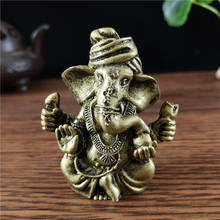 Bronze Color Ganesha Statue Ornaments Indian Buddha Elephant God Sculptures Figurines For Home Garden Decoration Lucky Gifts 2024 - buy cheap