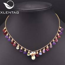 Xlentag pure natural high-quality gemstone multicolor adjustable necklace ladies gift birthday party fashion jewelry GN0233 2024 - buy cheap