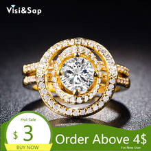 Visisap роскошные кольца Icedout золотого цвета с фианитом AAA, набор колец для пар для женщин и мужчин, оптовая продажа, модные ювелирные изделия от поставщика B769 2024 - купить недорого