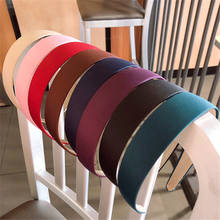 1PC Plastic Fashion Wide Headband Solid Bezel Hairbands Satin Covered Hair Accessories For Woman Girls 2024 - buy cheap