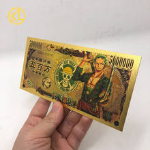 Roronoa Zoro-Anime japonés One Piece, One Piece, gran línea, 5000000 yenes, billete de oro coleccionable 2024 - compra barato