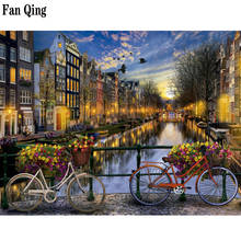 Full Square/Round Diamond Painting    Diamond Mosaic Full Picture Of Rhinestone Decor Beautiful Amsterdam view  Landscape 2024 - buy cheap