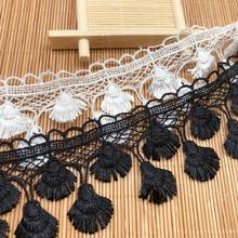 15Yards Polyester Ivory Black Fabric Tassel Venise Venice  Lace Trim Applique Sewing Craft for Baby Headband 4.7cm 2024 - buy cheap