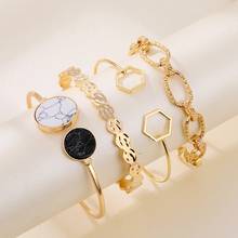 2021 Fashion Bohemian Gold Stone Chain Bracelets Set For Women Girls Geometric Knot Beads Bangles Bracelet Punk Gifts Jewelry 2024 - buy cheap