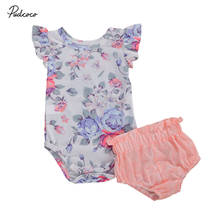 2020 Baby Summer Clothing Infant Newborn Baby Girls Floral Tops Bodysuits PP Shorts 2Pcs Set Cute Outfits 2024 - buy cheap