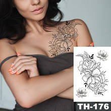 Водостойкая Временная тату-наклейка, Сика, олень, птица, узор, татуировка, переводная татуировка, пустыня, роза, боди-арт, искусственная татуировка на руку для женщин 2024 - купить недорого