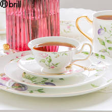 Estilo nórdico royal xícara de chá pires branco pequeno porcelana xícara de café conjunto bule luxo drinkware copos de chá e pires conjuntos tazas 2024 - compre barato