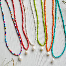Pingentes de pérolas naturais feitos à mão, colar boêmio, colorido, jóias da moda, 2020 2024 - compre barato