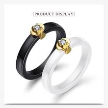 2022 Sale New ceramic gold ring female Crystal from Swarovskis Simple and versatile personality with zircon jewelry Fit Women 2024 - buy cheap