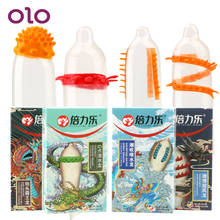 OLO 3 Pcs/Box Thorny Condom Sex Toys for Men Cock Condom Latex Penis Sleeve Ejaculation Delayed G-spot Vaginal Stimulation 2024 - buy cheap