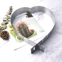 Molde ajustable en forma de corazón de acero inoxidable, herramientas de decoración de pasteles de Mousse, molde de círculo para hornear de 6 -11 pulgadas 2024 - compra barato