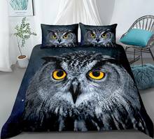 Owl Print Bedding Set 3D Animal Duvet cover set teen kid lifelike bedclothes Galaxy Bed set 3-piece Home Textiles Queen dropship 2024 - buy cheap