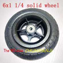 Neumático de rueda sólida 6x1 1/4 para bicicleta plegable, rueda sin cámara de alta calidad para Mini Scooters eléctricos de surf, 6x1 1/4 2024 - compra barato
