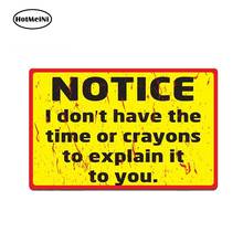 HotMeiNi 13cm x 8.4cm NOTICE PRANK Sticker Decal Funny Car Truck 4X4 Offroad 4WD Dirt JDM Race Waterproof Car Stickers 2024 - buy cheap