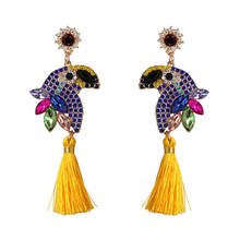 2020 New Bohemian Crystal Birds Long Tassel Earrings Women Boho Charm Animal Statement Drop Dangle Earring Vintage Jewelry 2024 - buy cheap
