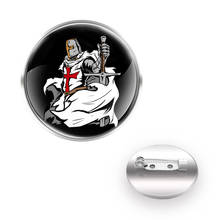 Classic Knight Templar Cross  Brooches Decoration Collar Pin Glass Convex Dome Women Men Fashion Accessories Gift 2024 - buy cheap