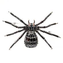 Broches de araña negra con ojos rojos de ocho patas, Pin de insecto, accesorio de disfraz para fiesta de Halloween 2024 - compra barato