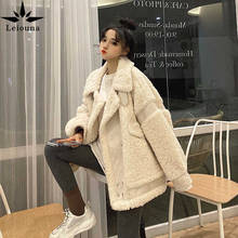 Leiouna Loose Casual Women Autumn Winter Faux Fur Coat Female Warm Soft Fake Fur Jacket Plush Overcoat Pocket Wild Teddy Coats 2024 - buy cheap