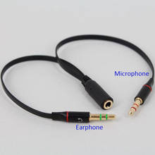 Cabo adaptador de áudio e microfone, 3.5mm, conecta fone de ouvido, fêmea, 2 machos e conectores 2024 - compre barato