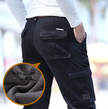 Men's Fleece Warm Winter Cargo Pants Military Tactical Pants Male Causal Straight Thick Cotton Army Baggy Joggers Trousers 29-44 2024 - buy cheap